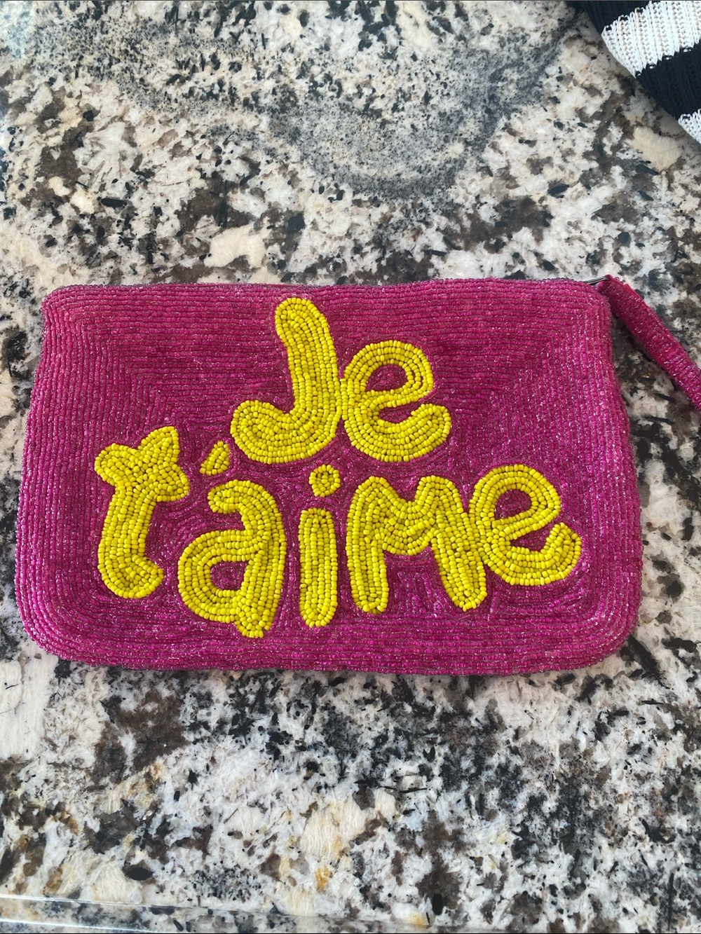 Beaded Zippered Clutch Bag